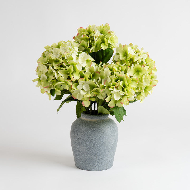 50cm Artificial Hydrangeas Plant in Grey Vase